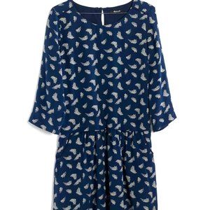 madewell et sezanne drop waste blue dress